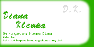 diana klempa business card